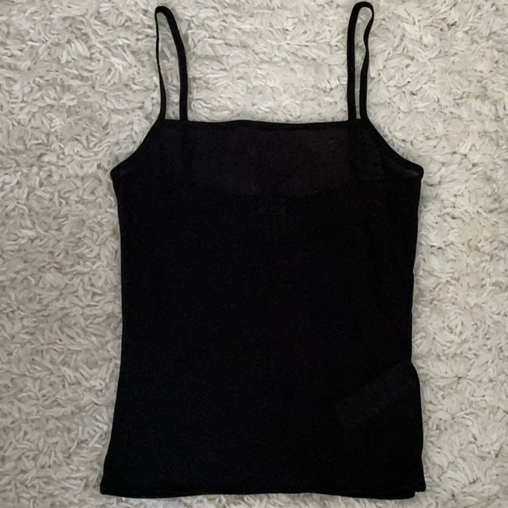 Abercrombie & Fitch Black Ribbed Spaghetti Strap Cami Tank Top